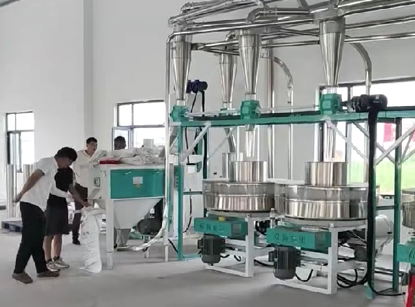 河北黃驊四加二石磨面粉機生產線